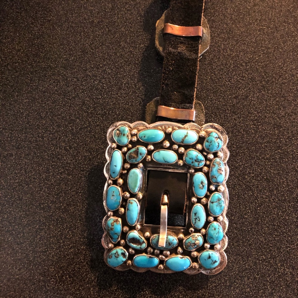 Turquoise Geraldine James Sterling Silver Belt 36”